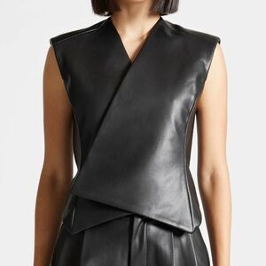 Vegan Leather Wrap vest